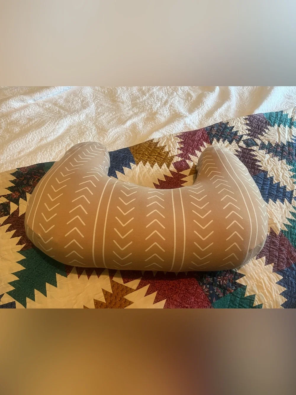 Boppy Tan Chevron Nursing Support Pillow